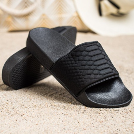 SHELOVET Schwarze Textilhausschuhe 1