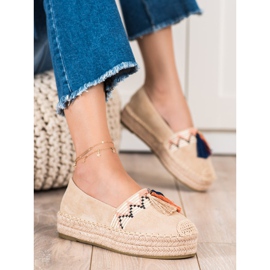 Coura Wildleder-Espadrilles mit Fransen beige 1