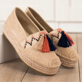 Coura Wildleder-Espadrilles mit Fransen beige 2