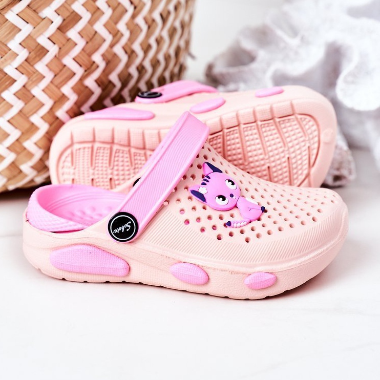Rosa Crocs Rosa Hausschuhe für Kinder Olivia 1