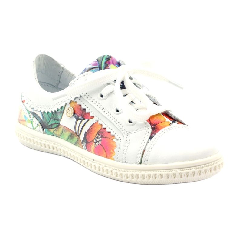 Mädchenschuhe Blumen Bartek 15524 weiß lila orange grün 1