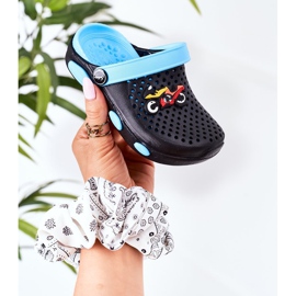 Kinder Hausschuhe aus Schaumstoff Kroks Schwarz-Blau Oliver 2