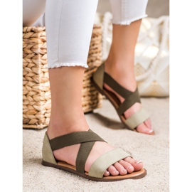 Bequeme Slip-On Sandalen von Sergio Leone grün 1