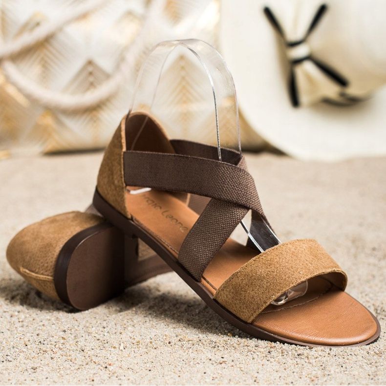 Bequeme Slip-On Sandalen von Sergio Leone braun 1