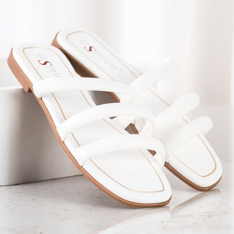 Seastar Hausschuhe aus Öko-Leder mit Riemen weiß 2