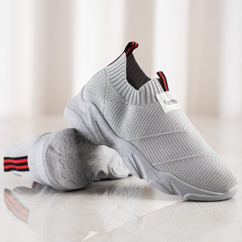 SHELOVET Graue Mode-Sneaker zum Hineinschlüpfen 1