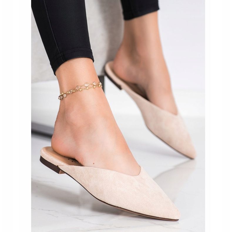 Seastar Spitz Wildleder Hausschuhe beige 1