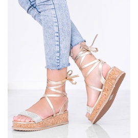 Goldsandalen mit Zirkonia gebunden Ves golden 1