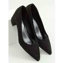 Schwarze Pumps niedrige Absätze schwarz LL81 Black 1