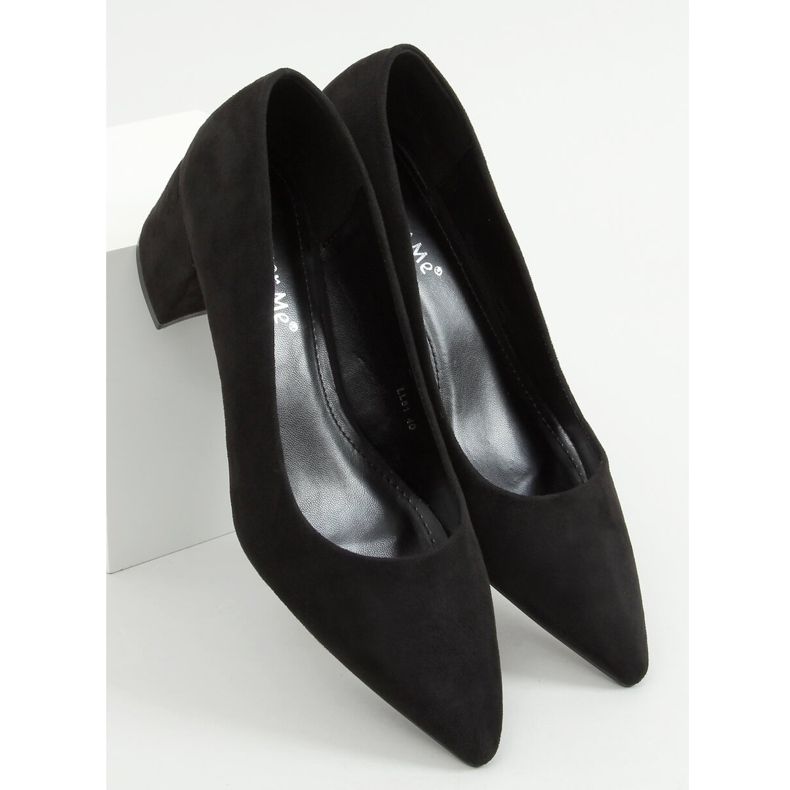 Schwarze Pumps niedrige Absätze schwarz LL81 Black 1