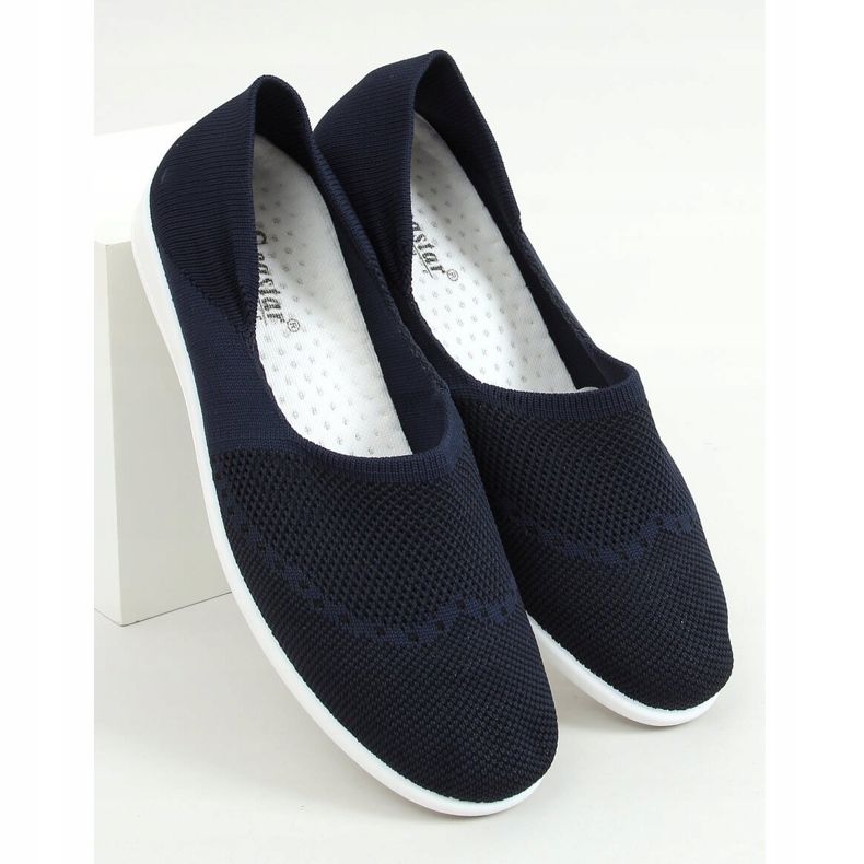 IC05 Marineblaue Sockenballerinas navy blau 1