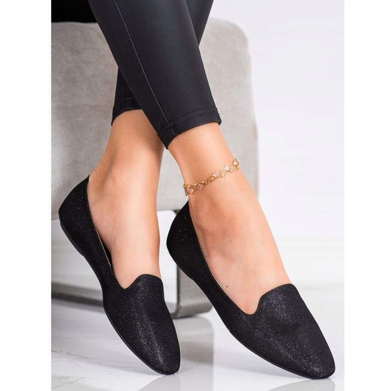 Super Mode Glitzerballerinas schwarz 1