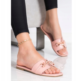 Renda Elegante Hausschuhe mit Ornament rosa 1