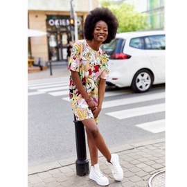 Hohe Sneakers für Damen auf einer weißen Manhattan-Plattform 2