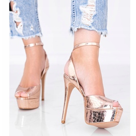 Rosa Sandalen mit hohem Absatz Megi 1