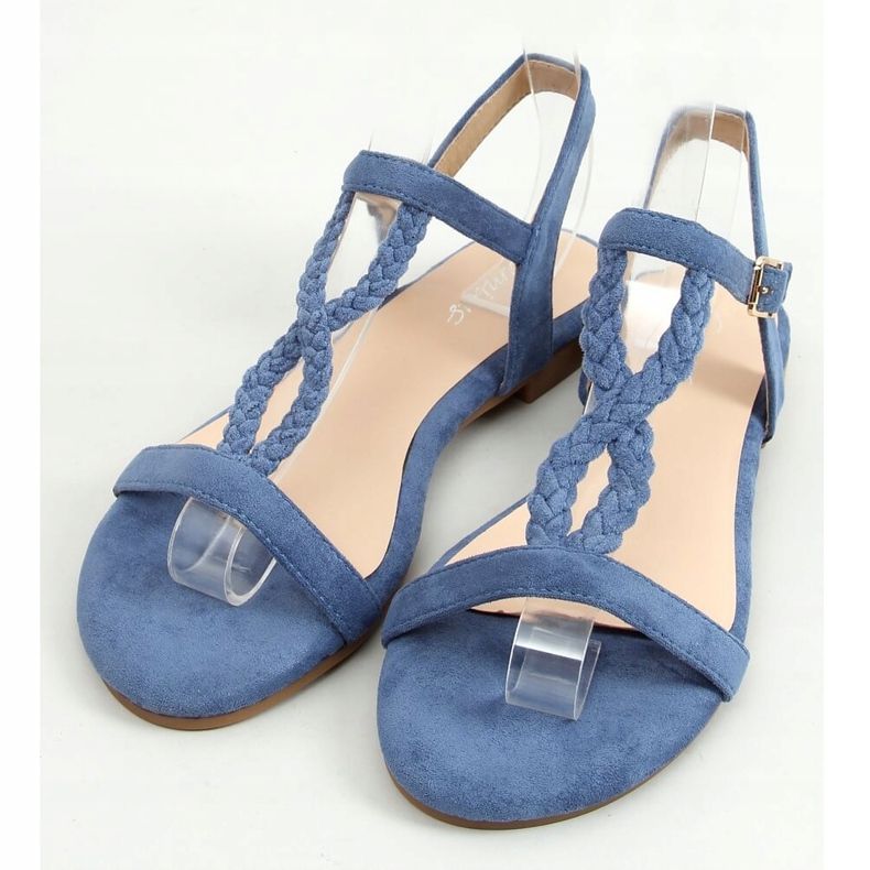 Z5721 Cowboy Blue Wildleder blaue Sandalen 1