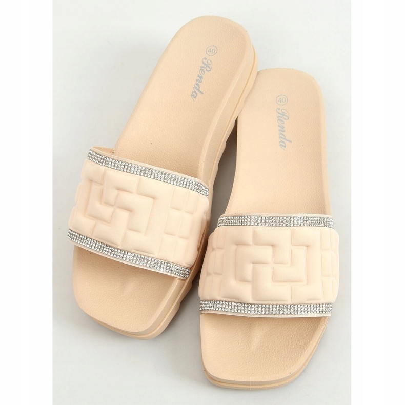 Beige Hausschuhe für Damen 35-211 Beige 1