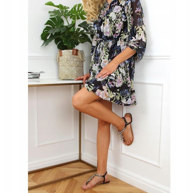 Sandalen Flip-Flops mit Steinen schwarz 620-71 Black 1