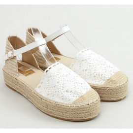 Weiße Spitze Espadrilles 919-4 Weiß 1