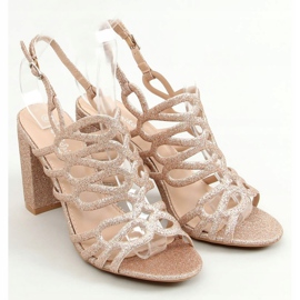 Champagner Sandalen mit hohen Absätzen 5099 Champagner rosa golden 1