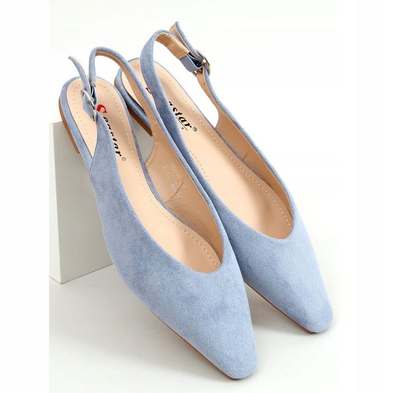 Ballerinas mit offenem Absatz blau SD01P Denim Blue 1