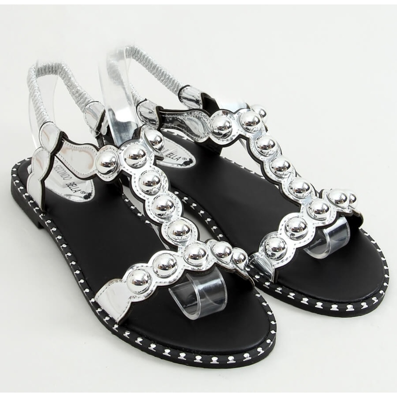 Silberne Damensandalen M6P111-1 Silber 1