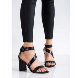 Renda Sandalen an einer Bar mit Öko-Leder schwarz 2