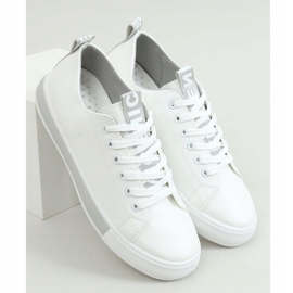 Weiße und graue Damen-Sneakers LR2189 WEISS / GRAU 1