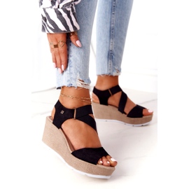 Leder Keilsandalen Big Star FF276016 Schwarz 1