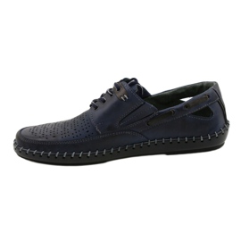 Polbut Herrenschuhe, durchbrochene Loafer J69L marineblau 3