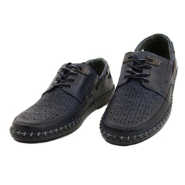 Polbut Herrenschuhe, durchbrochene Loafer J69L marineblau 4