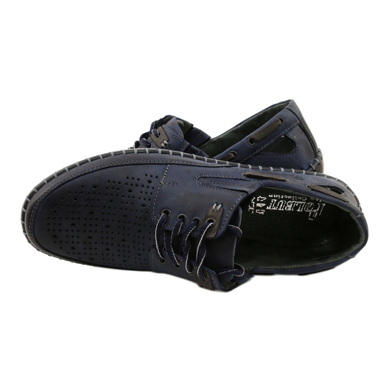 Polbut Herrenschuhe, durchbrochene Loafer J69L marineblau 6