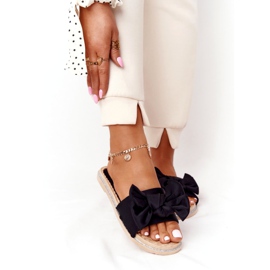 MSMG Schwarze Gummihausschuhe Andrea mit Schleife 1