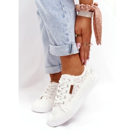 Damen Spitzenturnschuhe Big Star W274925 Weiß 3