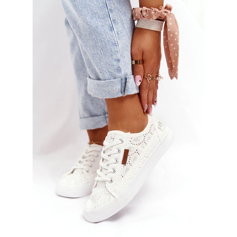 Damen Spitzenturnschuhe Big Star W274925 Weiß 3