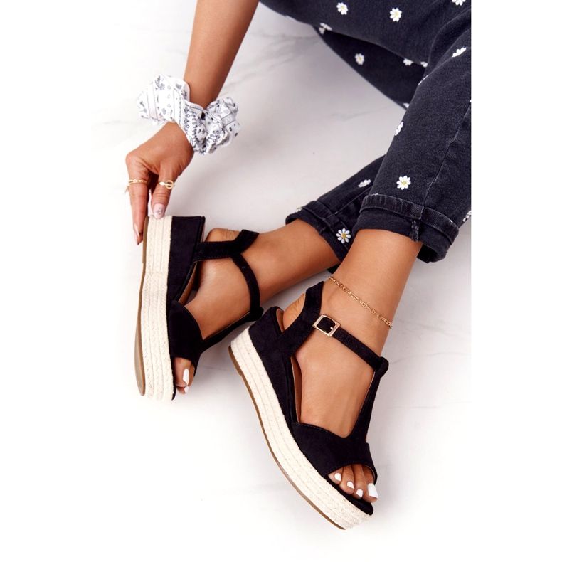 PG1 Schwarze Graciosa Keilsandalen 9R93 Schwarz 1