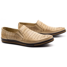 Polbut Durchbrochene Herrenschuhe 2107P, beige 2