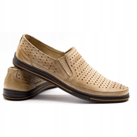 Polbut Durchbrochene Herrenschuhe 2107P, beige 3
