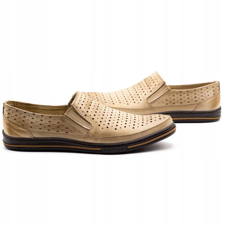 Polbut Durchbrochene Herrenschuhe 2107P, beige 4