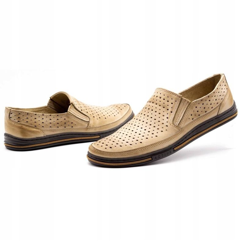 Polbut Durchbrochene Herrenschuhe 2107P, beige 5