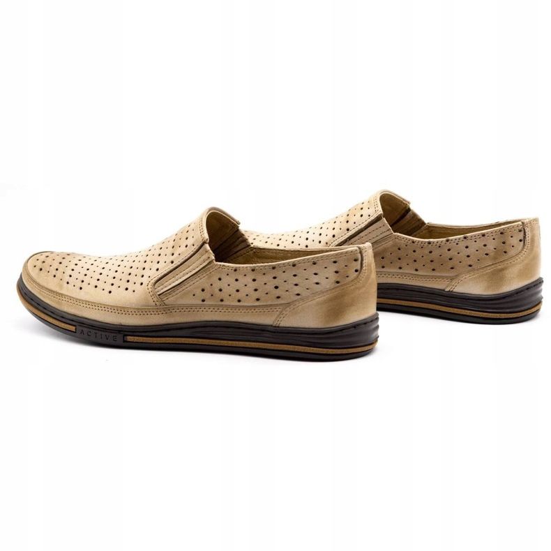 Polbut Durchbrochene Herrenschuhe 2107P, beige 6