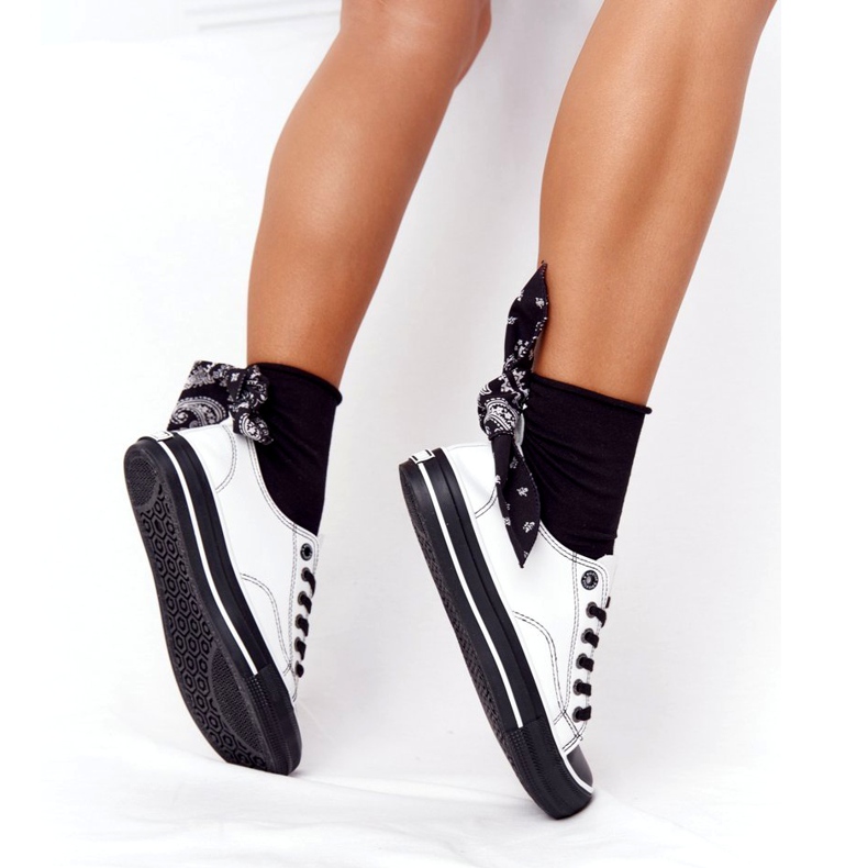 Damen Leder Sneakers Big Star HH274147 Weiß und Schwarz 5