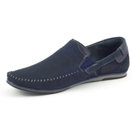 KOMODO Herren Leder Slipper 876 marineblau 1