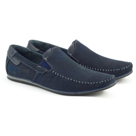 KOMODO Herren Leder Slipper 876 marineblau 2