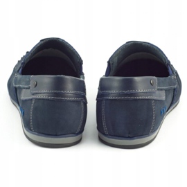 KOMODO Herren Leder Slipper 876 marineblau 3