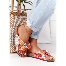 PS1 Flip-Flops auf gelber Korksohle mit Wendy-Blumen mehrfarbig 2