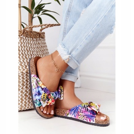 PS1 Flip Flops auf weißer Korksohle mit Wendy Flowers mehrfarbig 2