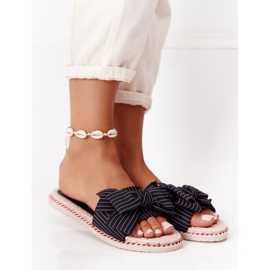 PS1 Schwarze Gabriell Gummi-Hausschuhe mit Schleife 1