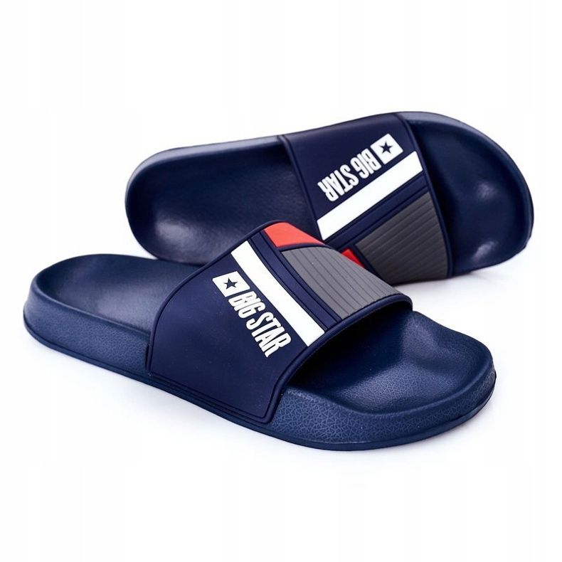 Herren Big Star HH174837 Marineblaue Hausschuhe navy blau 2