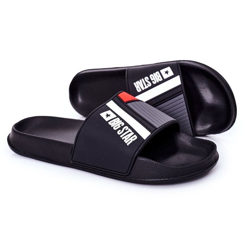 Herren Schwarz Big Star HH174836 Hausschuhe 1